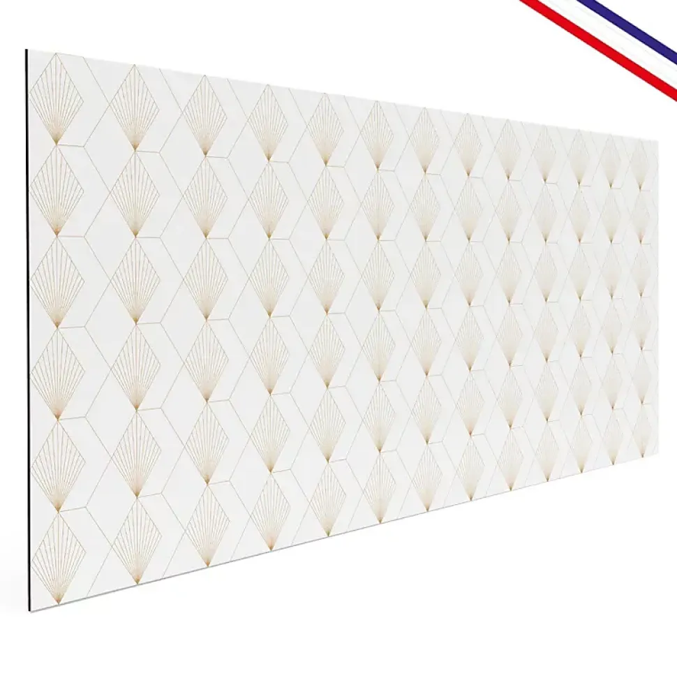 Crédence cuisine en aluminium - art déco blanc 240x50 cm (en 2 bandeaux)