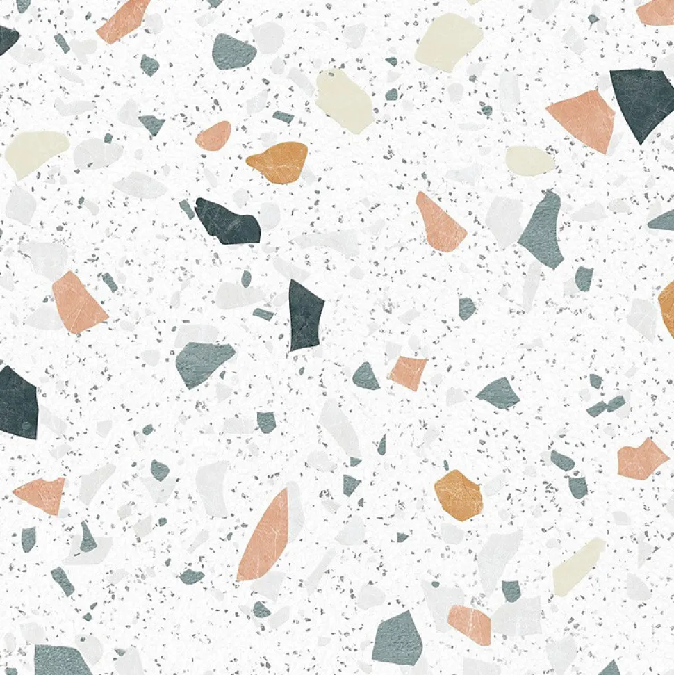 Crédence cuisine en aluminium - motif terrazzo blanc - 300x20 cm (en 3 bandeaux)