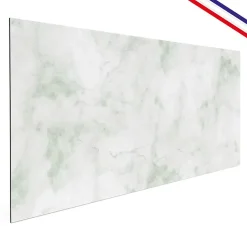 Crédence cuisine en aluminium - effet marbre vert - 200x20 cm (en 2 bandeaux)