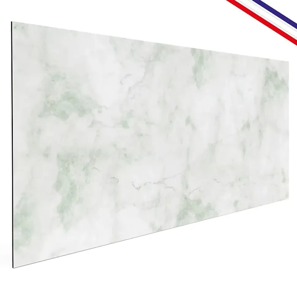 Crédence cuisine en aluminium - effet marbre vert - 200x20 cm (en 2 bandeaux)