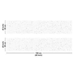 Crédence cuisine en aluminium - motif terrazzo blanc et vert - 200x20 cm (en 2 bandeaux)