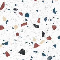 Crédence cuisine en aluminium - motif terrazzo blanc - 240x50 cm (en 2 bandeaux)