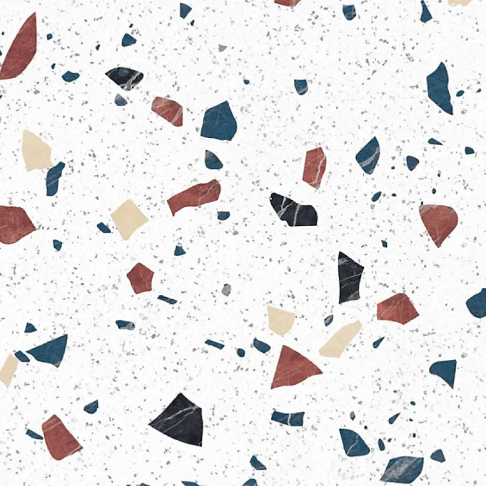 Crédence cuisine en aluminium - motif terrazzo blanc - 240x50 cm (en 2 bandeaux)