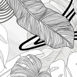 Crédence cuisine en aluminium - floral noir - 200x20 cm (en 2 bandeaux)