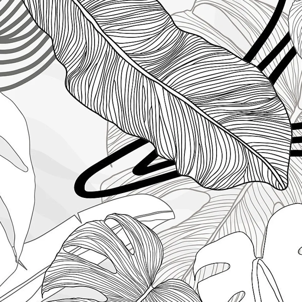 Crédence cuisine en aluminium - floral noir - 200x20 cm (en 2 bandeaux)