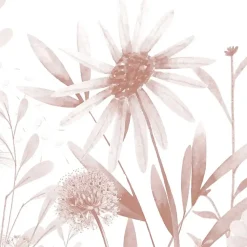 Crédence cuisine en aluminium - motif floral ocre - 300x20 cm (en 3 bandeaux)