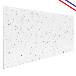 Crédence cuisine en aluminium - motif terrazzo blanc et noir - 200x20 cm (en 2 bandeaux)