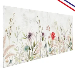 Crédence cuisine en aluminium - motif floral marron - 240x50 cm (en 2 bandeaux)