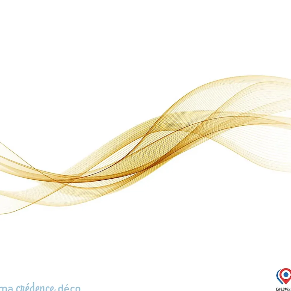 Crédence cuisine fond de hotte Courbe dorée - Alu composite - L 60 cm x H 45 cm - MaCrédenceDéco