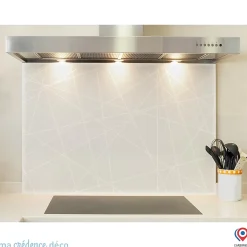 Crédence cuisine fond de hotte Jeux de diagonales - Verre trempé - L 60 cm x H 45 cm - MaCrédenceDéco