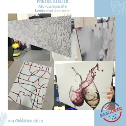 Crédence cuisine fond de hotte Dessin fleurs et aquarelle 2 - Alu composite - L 90 cm x H 50 cm - MaCrédenceDéco