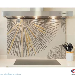 Crédence cuisine fond de hotte Peinture et Soleil - Alu composite - L 70 cm x H 60 cm - MaCrédenceDéco