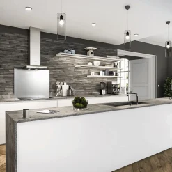 Crédence cuisine fond de hotte Inox - l 60 x H 70 cm