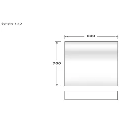 Crédence cuisine fond de hotte verre brillant - Noir l 60 x H 70 cm
