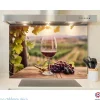 Crédence cuisine fond de hotte Vin rouge et vignobles 2 - Alu composite - L 90 cm x H 60 cm - MaCrédenceDéco