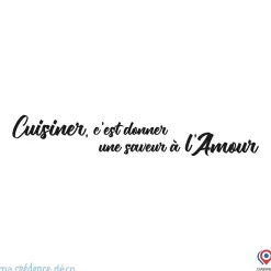 Crédence cuisine fond de hotte Cuisinier, c'est donner une saveur à l'amour 1 - Alu composite - L 70 cm x H 60 cm - MaCrédenceDéco