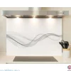 Crédence cuisine fond de hotte Courbe 1 - Verre trempé - L 70 cm x H 60 cm - MaCrédenceDéco