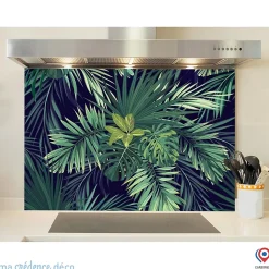 Crédence cuisine fond de hotte Végétation - Verre trempé - L 90 cm x H 70 cm - MaCrédenceDéco