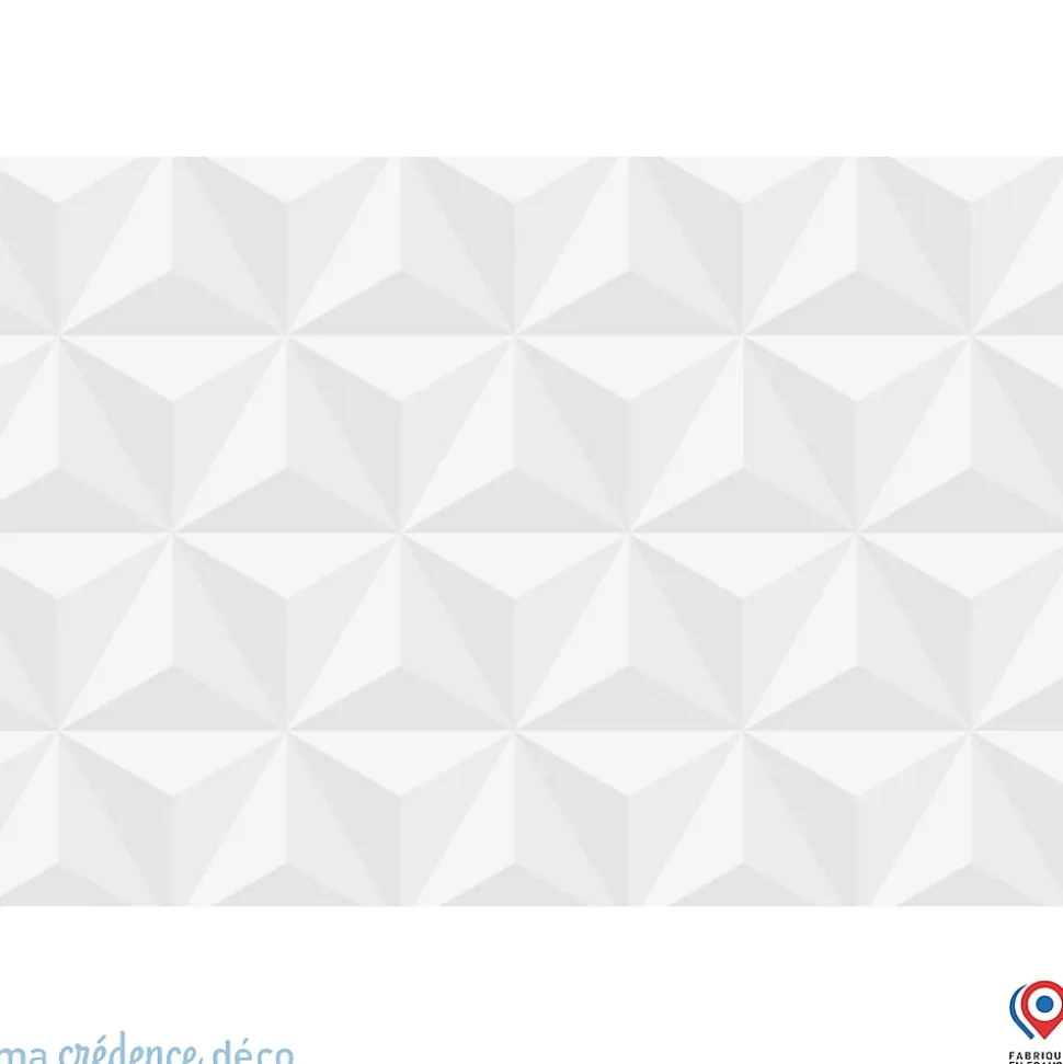 Crédence cuisine fond de hotte Origamis - Verre trempé - L 60 cm x H 45 cm - MaCrédenceDéco