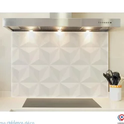 Crédence cuisine fond de hotte Origamis - Verre trempé - L 60 cm x H 45 cm - MaCrédenceDéco
