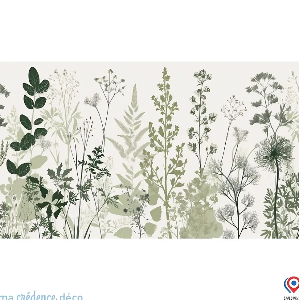 Crédence cuisine fond de hotte Herbe sauvage - Alu composite - L 60 cm x H 45 cm - MaCrédenceDéco