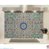 Crédence cuisine fond de hotte Carrelage arabesque - Alu composite - L 90 cm x H 60 cm - MaCrédenceDéco