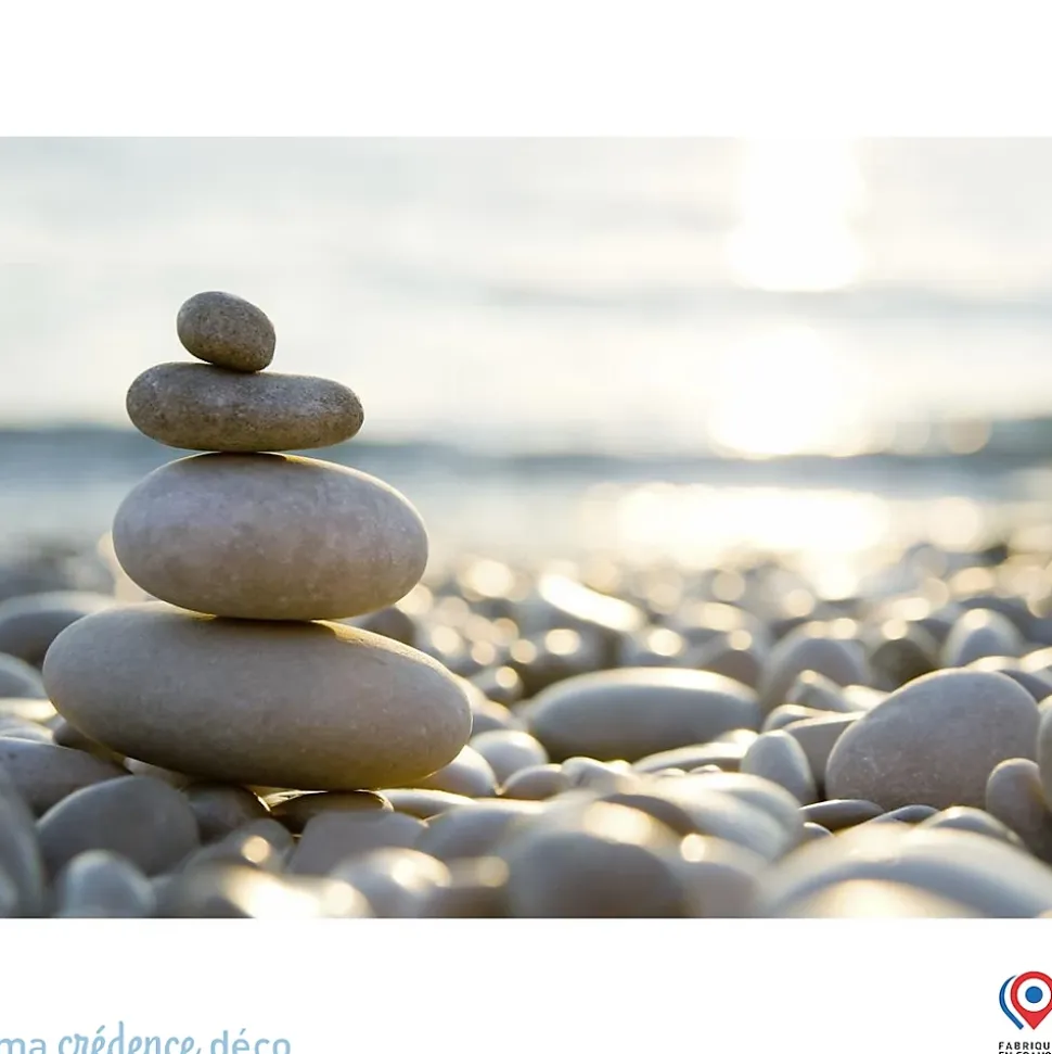 Crédence cuisine fond de hotte Galets sous le soleil - Alu composite - L 60 cm x H 45 cm - MaCrédenceDéco