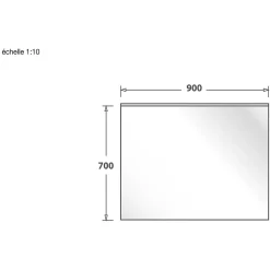Crédence cuisine fond de hotte Inox - l 90 x H 70 cm