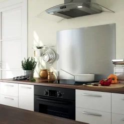 Crédence cuisine fond de hotte Inox - l 90 x H 70 cm