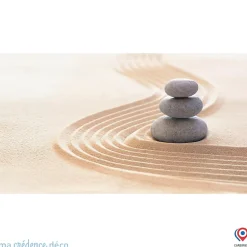 Crédence cuisine fond de hotte Galets zen 3 - Alu composite - L 60 cm x H 45 cm - MaCrédenceDéco