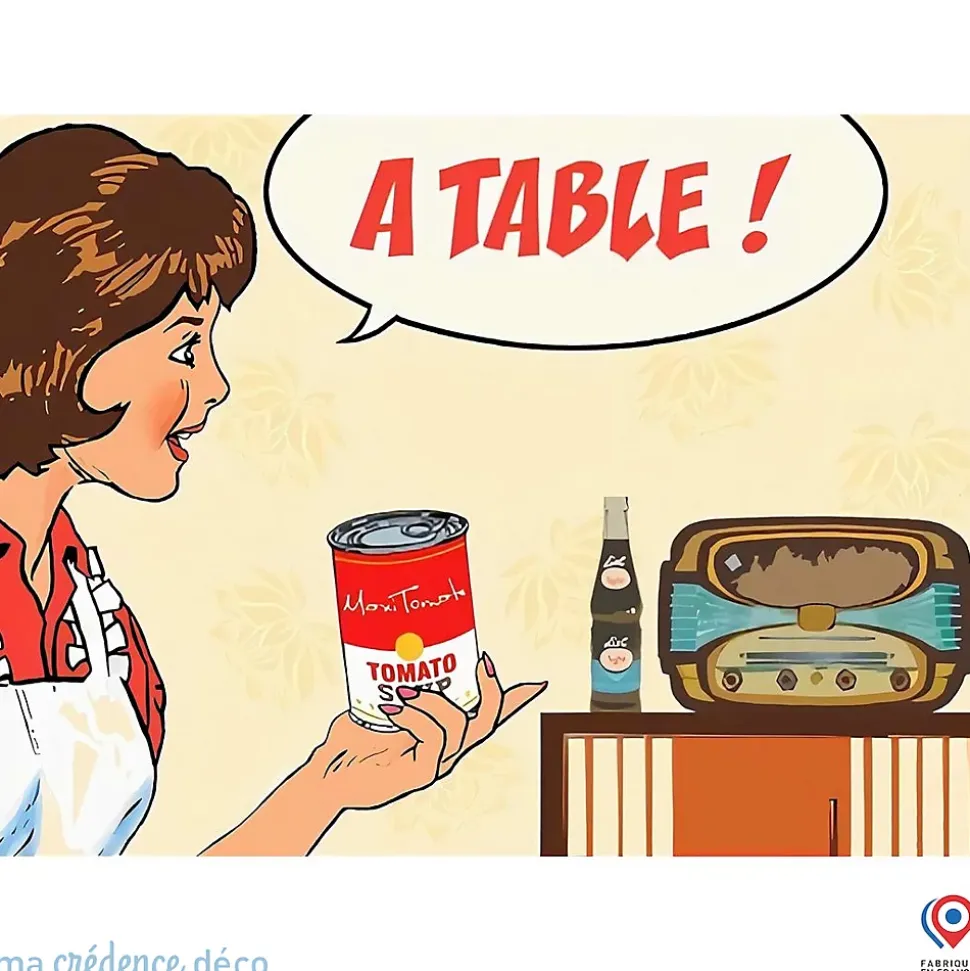 Crédence cuisine fond de hotte A table - Alu composite - L 60 cm x H 45 cm - MaCrédenceDéco