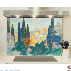 Crédence cuisine fond de hotte Delacroix H. E, Les Cyprès à Cagnes - Verre trempé - L 90 cm x H 70 cm - MaCrédenceDéco