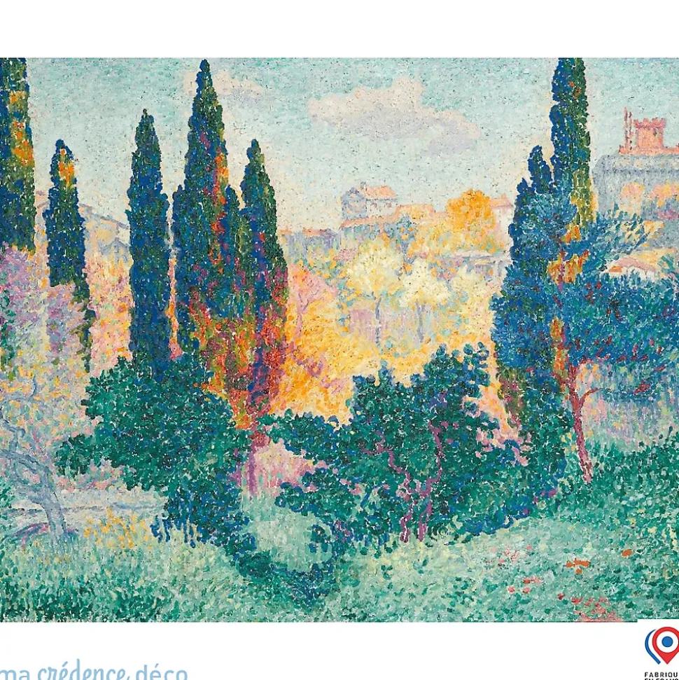 Crédence cuisine fond de hotte Delacroix H. E, Les Cyprès à Cagnes - Verre trempé - L 90 cm x H 70 cm - MaCrédenceDéco