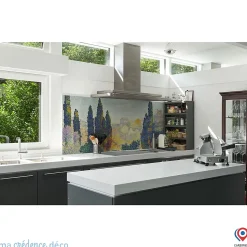 Crédence cuisine fond de hotte Delacroix H. E, Les Cyprès à Cagnes - Verre trempé - L 90 cm x H 70 cm - MaCrédenceDéco