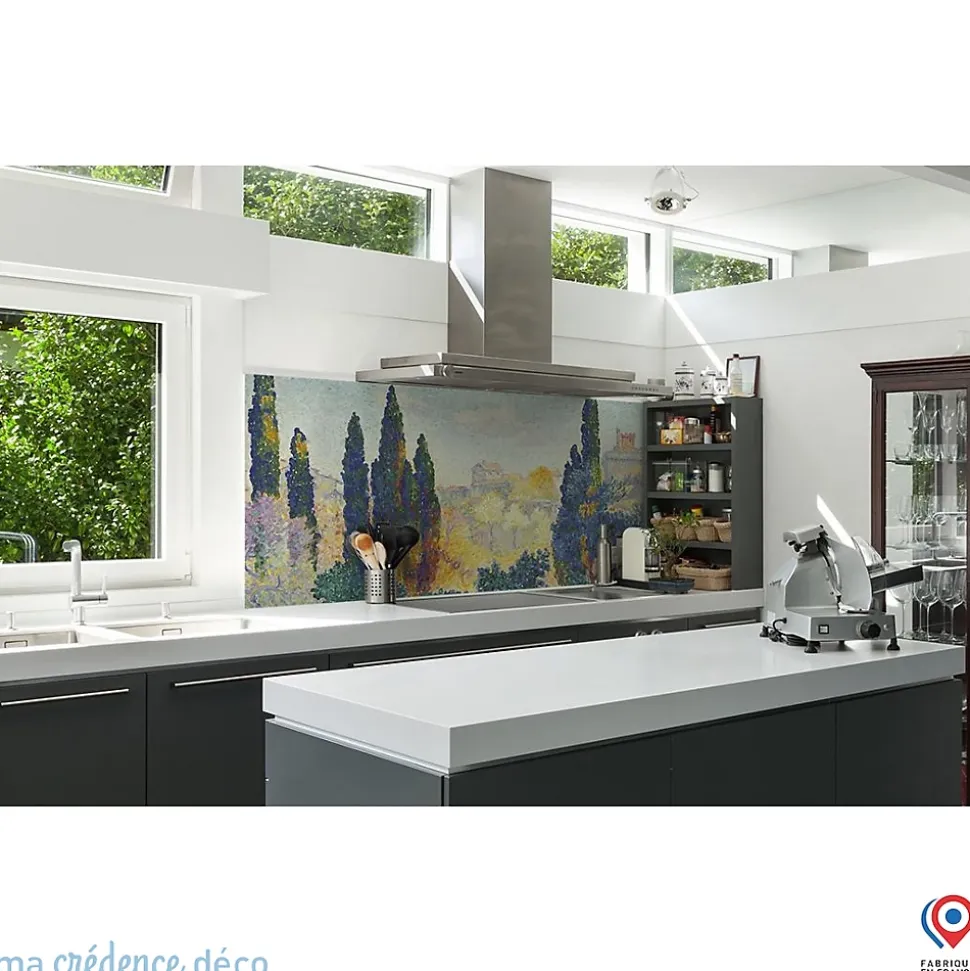Crédence cuisine fond de hotte Delacroix H. E, Les Cyprès à Cagnes - Verre trempé - L 90 cm x H 70 cm - MaCrédenceDéco