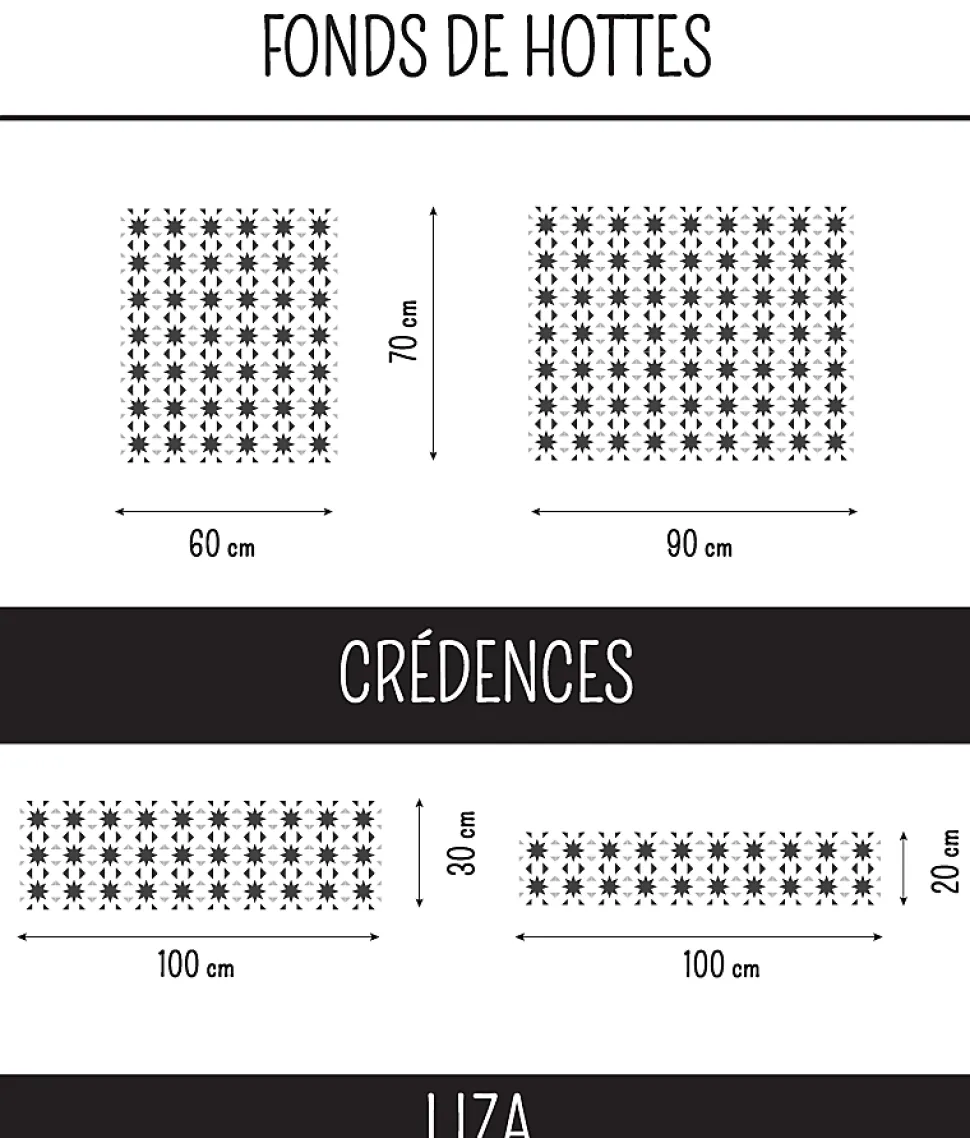 Crédence cuisine LIZA 100 cm x 20 cm Ma Nouvelle Déco