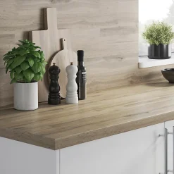 Crédence de cuisine aspect bois GoodHome Kabsa l. 300 cm x H. 60 cm x Ep. 8 mm