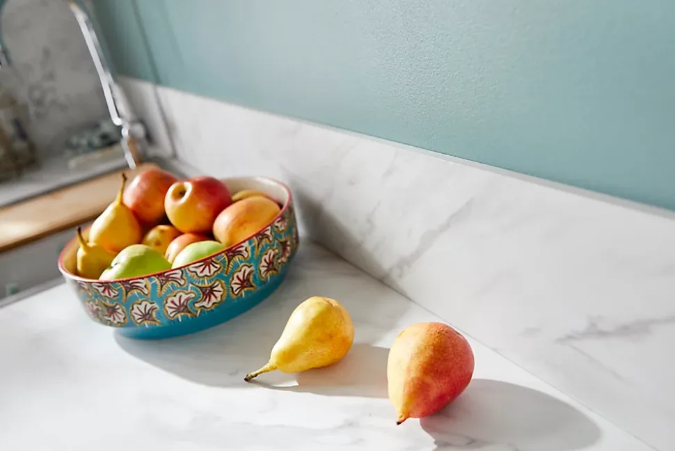 Crédence de cuisine aspect marbre blanc GoodHome Algiata l. 300 cm x H. 60 cm x Ep. 8 mm