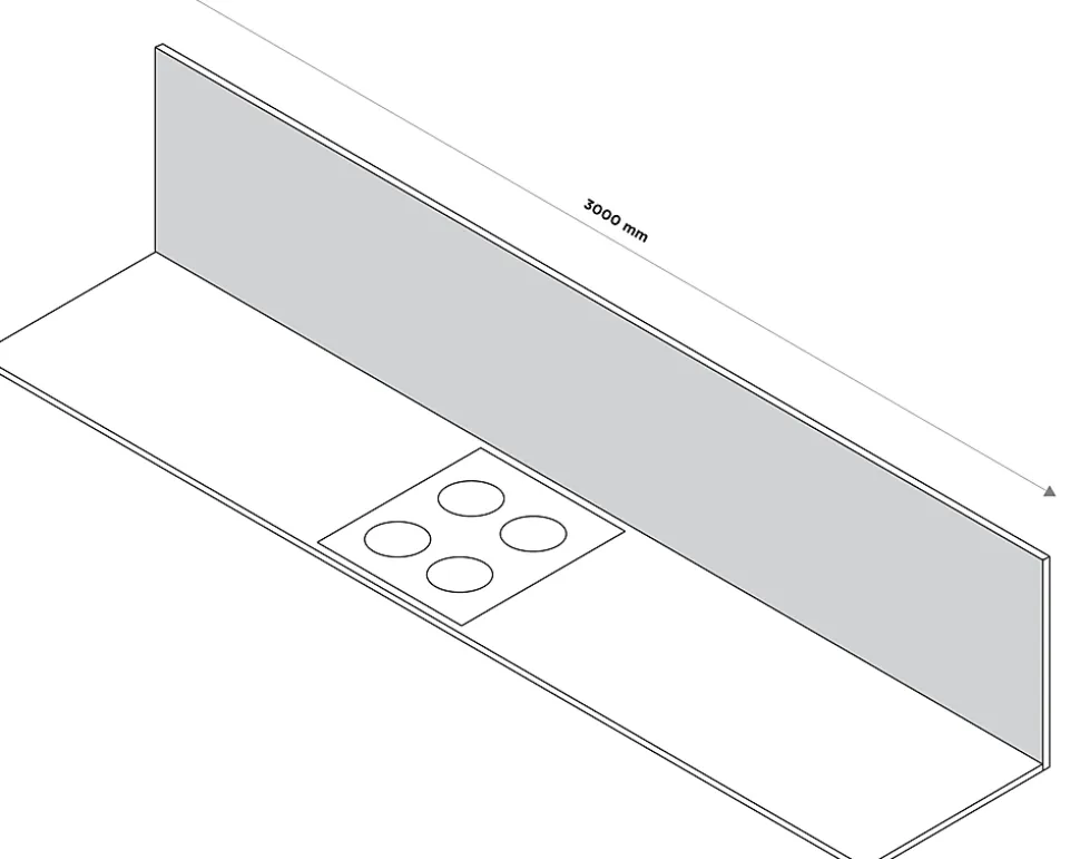Crédence de cuisine aspect chêne GoodHome Kabsa l. 300 cm x H. 60 cm x Ep. 10 mm