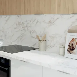 Crédence de cuisine aspect marbre beige GoodHome Berberis l. 300 cm x H. 60 cm x Ep. 8 mm