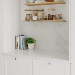 Crédence de cuisine aspect marbre beige GoodHome Berberis l. 300 cm x H. 60 cm x Ep. 8 mm