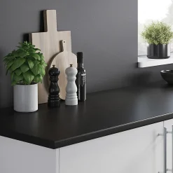 Crédence de cuisine aspect pierre foncée gris l. 200 cm x H. 60 cm x Ep. 8 mm