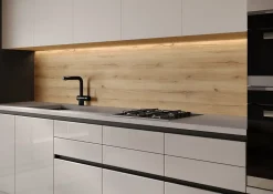 Crédence de cuisine décor bois naturel GoodHome Berberis l. 200 cm x h. 60 cm x ep. 8 mm