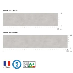 Crédence de cuisine effet béton clair IDPanneaux L. 255 x H. 60 cm
