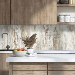 Crédence de cuisine effet bois clair IDPanneaux L. 255 x H. 60 cm