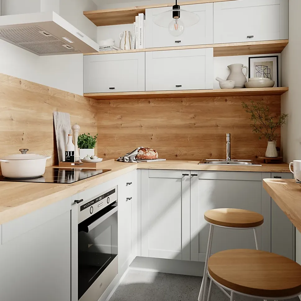 Crédence de cuisine effet bois brut Rustic GoodHome l. 200 x 60 cm x Ép. 8 mm