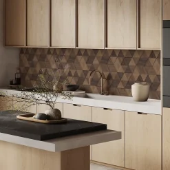 Crédence de cuisine effet noyer IDPanneaux L. 300 x H. 60 cm