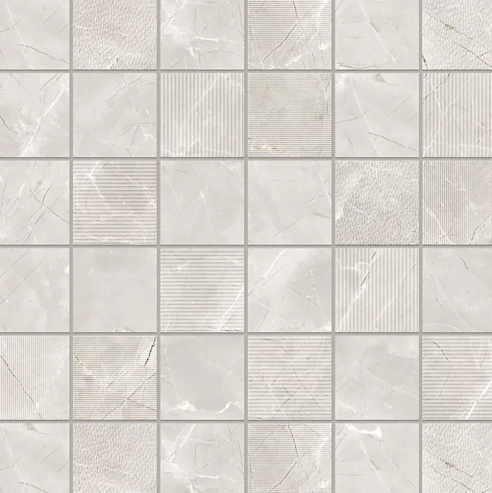 Crédence de cuisine effet marbre blanc carré IDPanneaux L. 255 x H. 60 cm