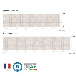 Crédence de cuisine effet marbre blanc carré IDPanneaux L. 255 x H. 60 cm