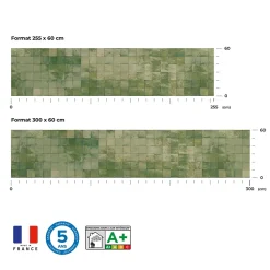 Crédence de cuisine effet Zellige vert brillant IDPanneaux L. 255 x H. 60 cm